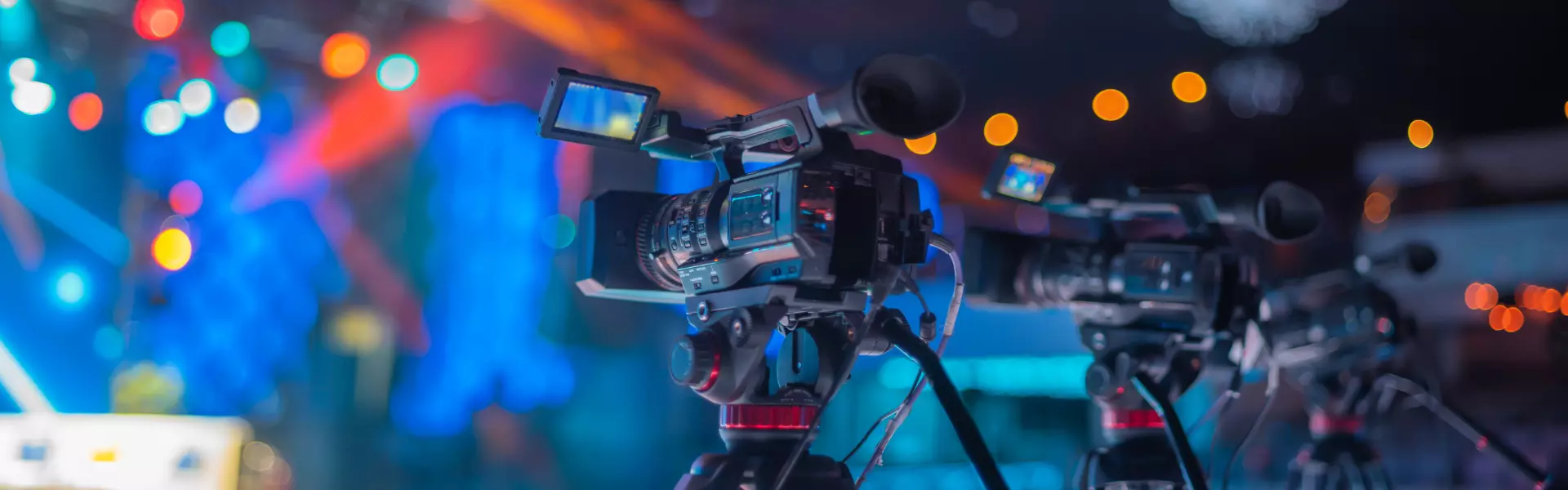 Drei Kameras Positionierte Kameras filmen Event